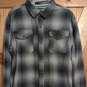 Jetty Button Up Shirt Flannel Outdoor 100% Cotton Large